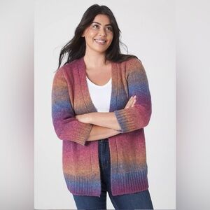 Lane Bryant Rainbow Gradient Cardigan